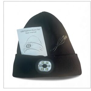 Black LED Music Beanie Hat